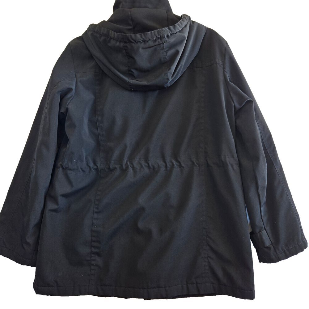 London Fog Mens Black Size Large Insulated Winter Coat Parka Detachable Hood - Picture 9 of 11